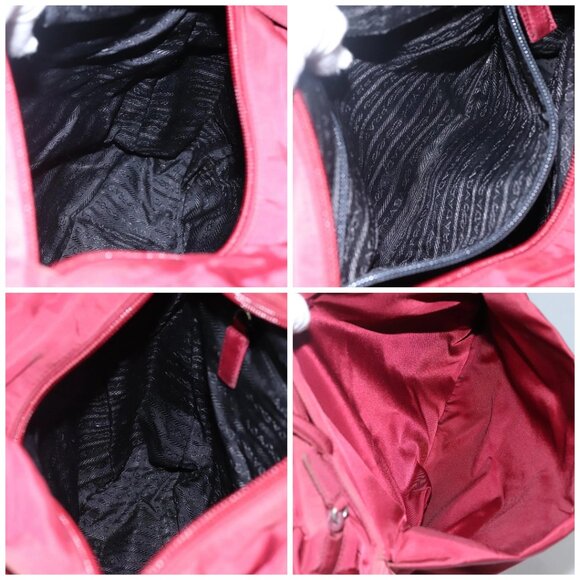 PRADA Tote Bag Nylon Red Auth MY293 - Picture 15 of 16